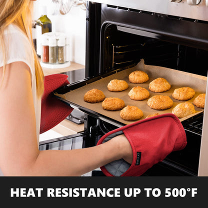 2-Pack Silicone Pot Holders for Kitchen Heat Resistant up to 500°F, Non-Slip Large Hot Pads with Pocket, Quilted Liner Trivets for Countertops Hot Pots and Pans (Gray)