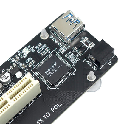 PCIe to PCI Adapter | Single/Dual Slot Converter with USB 3.0 Cable | Legacy Device Expansion for Audio Interfaces & Capture Cards