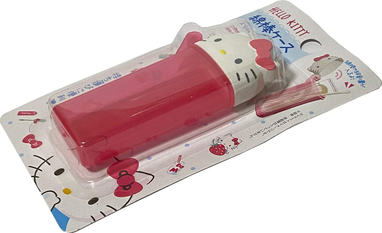Sanrio Hello Kitty Portable Cotton Swab Slim Case 4.7 × 10.3 cm Makeup Travel Cases