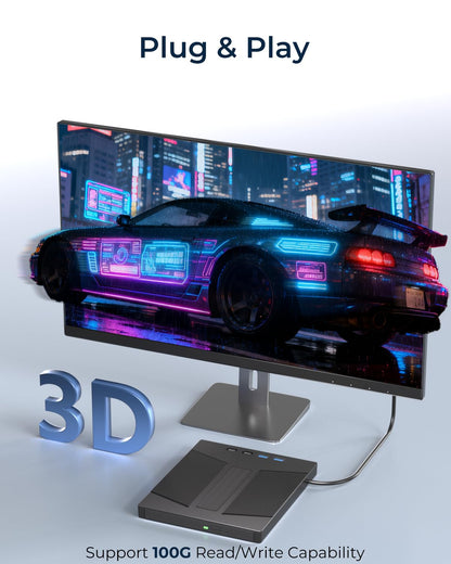 Taopjwr 100GB BDXL 7-in-1 Externes Blu-ray-Laufwerk, USB 3.0 &amp; Typ-C High-Speed ​​Blu-ray-Brenner &amp; SD/TF-Kartenleser, kompatibel mit PC, Mac, Linux, Laptop und Desktop