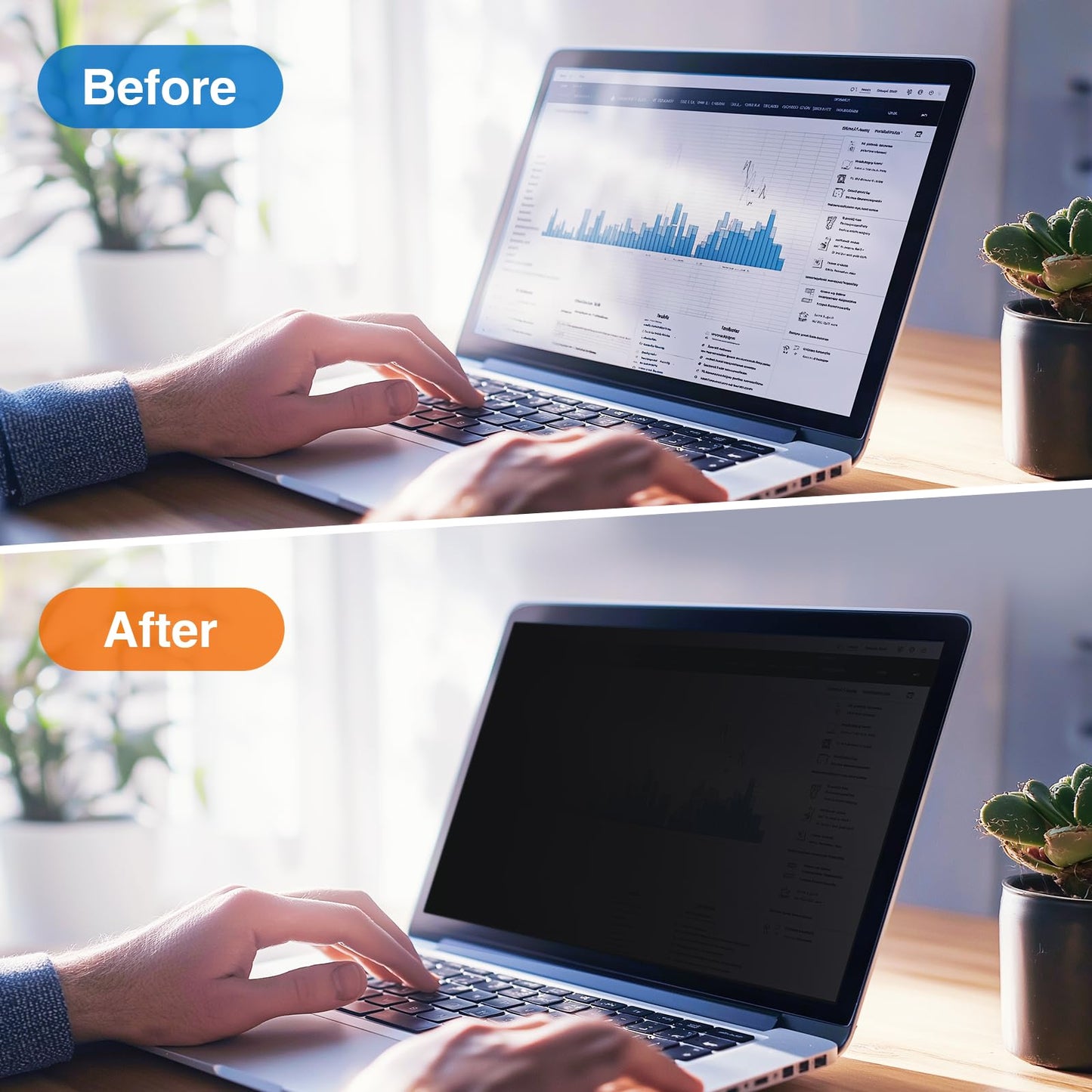 Strong Magnetic Privacy Screen Compatible with MacBook Air 15 Inch 2023-2025,M2, M3, M4, Upgraded Removable Screen Protector Mac Air 15 inch Laptop Screen Filter Shield Anti BlueLight Glare Anti Spy