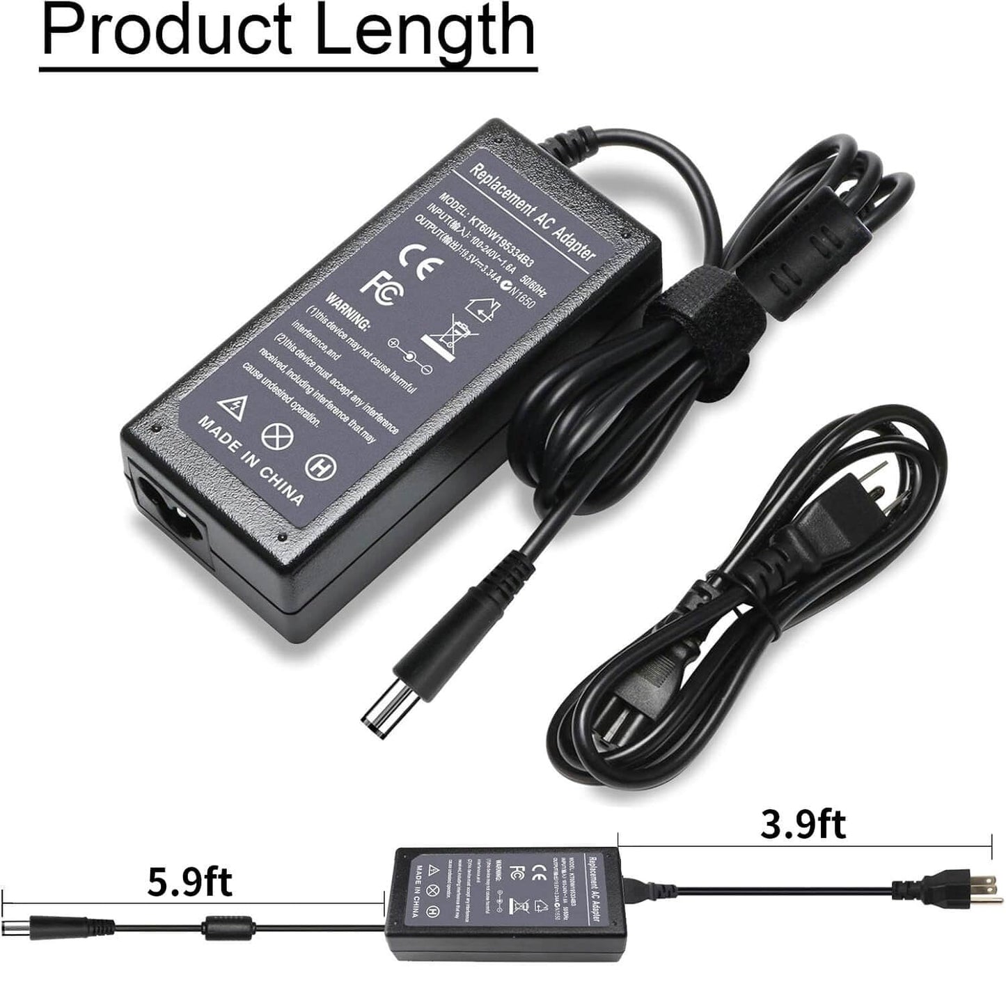 ZAYAUPVL 65W 7.4mm Tip Replacement AC Adapter for Dell Latitude 3190 7470 5580 7280 LA65NS2-01 E5570 E7450 E6430 E6410 E6440 E7440 E7470 E5440 E5470 E7240 Laptop Power Supply Cord