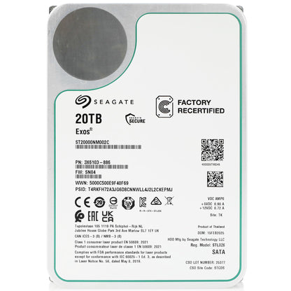 Seagate Exos 20TB 7.2K RPM SATA 6Gb/s 3.5in Enterprise HDD ST20000NM002C (Renewed)