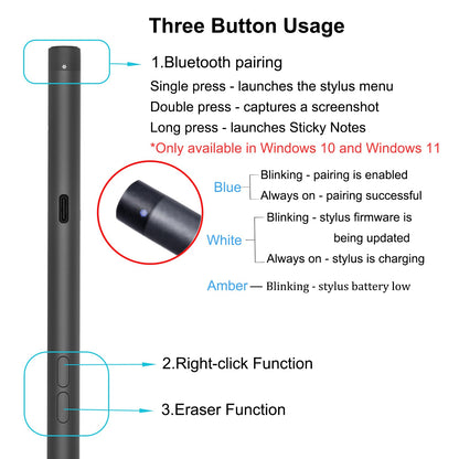 Wiederaufladbarer Premium-Aktivstift für Dell Active Pen PN7522W Laptops, kompatibel mit Dell 2-in-1-Laptops Inspiron 7420/7425/7430/7435/7620/7630 und Latitude 5300/5340/7210/7320/7410/9330/9520