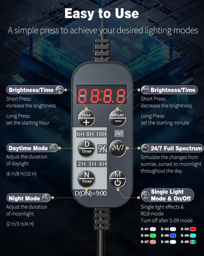 Pawfly 5 W Aquarium-LED-Leuchte 8 Zoll, 24/7-Aquarienbeleuchtung mit Vollspektrum, brillanten weißen, blauen, roten und grünen Lichtern, mehrfarbigen LEDs mit Tag/Nacht-Modus, Einzelfarbeffekten, Timer und einstellbarer Helligkeit