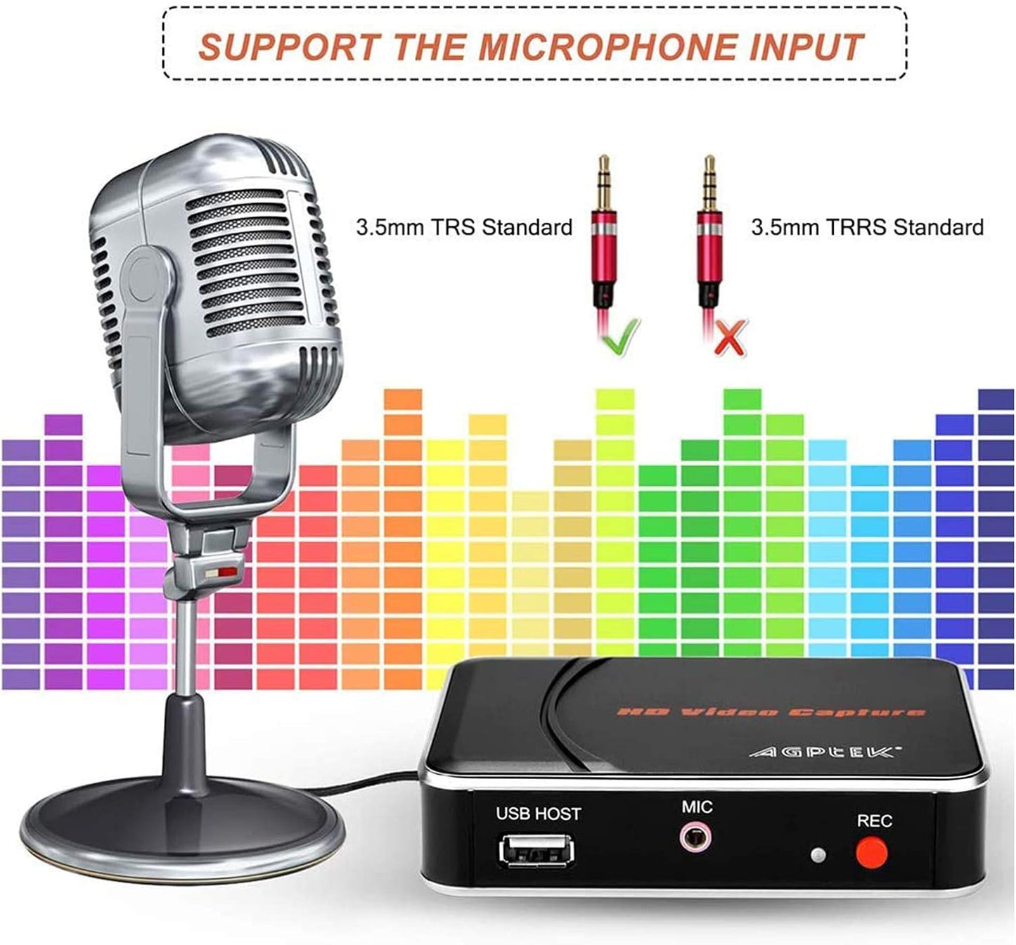 1080P HDMI Video Capture Card HD Game Recorder Compatible with Xbox One/360/ PS4/ Wii U/Nintendo Switch and Support Mic in for Commentary - No PC Required