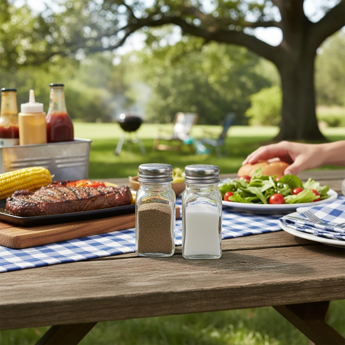 Salt and Pepper Shakers Set Clear Glass, Kitchen Gadgets Cooking Table