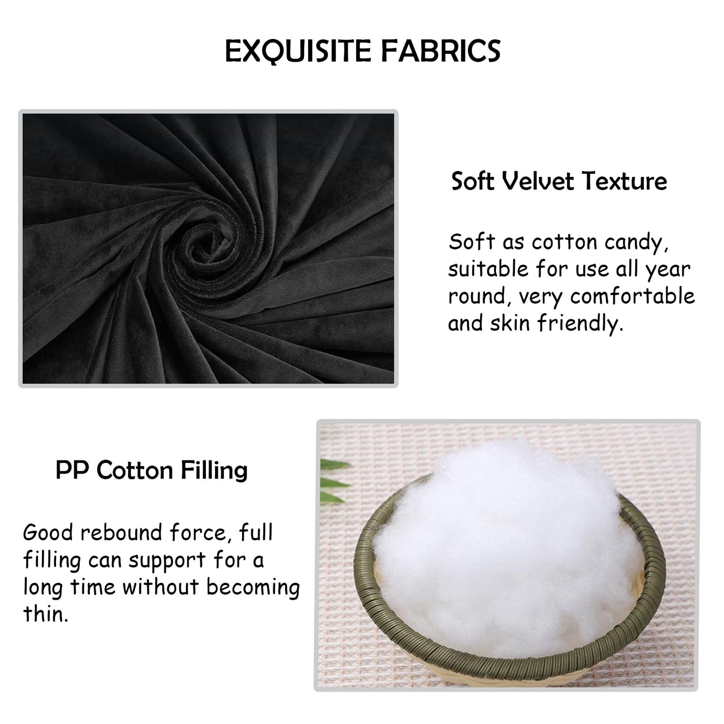 MissSoul 2er-Set Stuhlkissen für Esszimmerstühle mit Bändern, rutschfeste Stuhlkissen für Küche und Esszimmer, auch für Büro, Wohnzimmer und Außenbereich geeignet, 39,4 cm (15,5 Zoll) – Schwarz