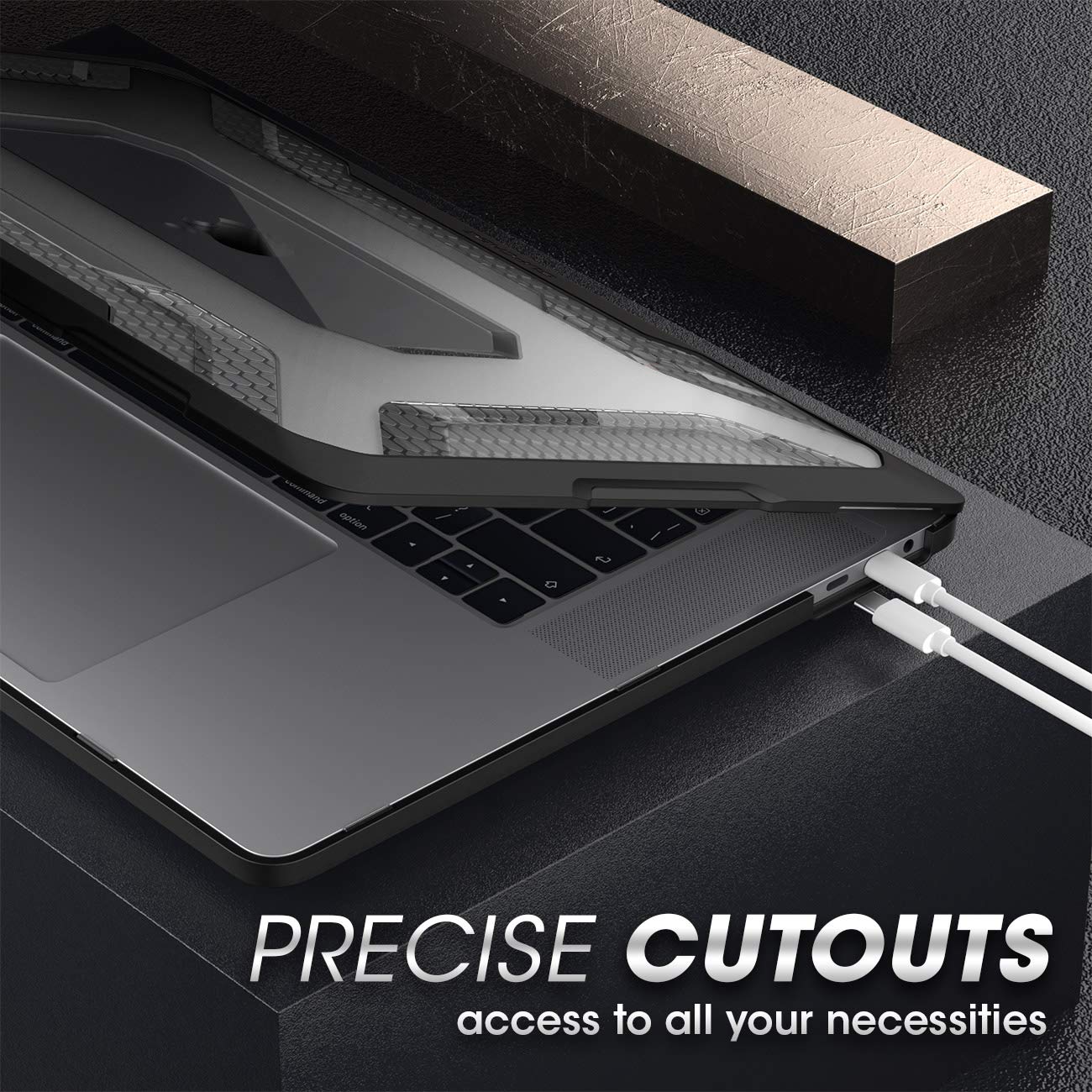 SUPCASE [Unicorn Beetle Series] Case Designed for MacBook Pro 16 inch A2141 (2019 Release), Slim Rubberized TPU Bumper Cover with Touch Bar and Touch ID (Black)