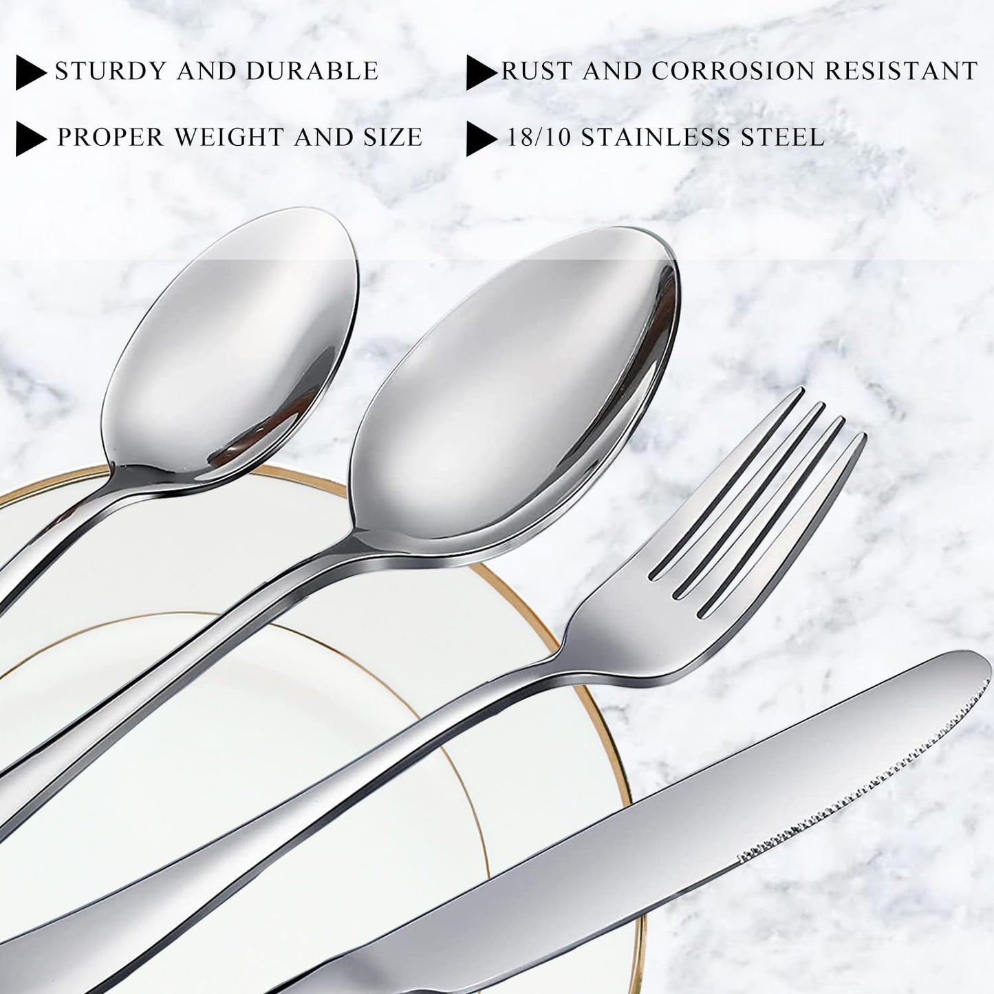 Teaspoon Set,6 Piece 6.7" Spoons Silverware, Premium Food Grade 18/10 Stainless Steel Tea Spoons, Metal Dessert Spoon, Durable Kitchen Spoon Set, Mirror Finish & Dishwasher Safe