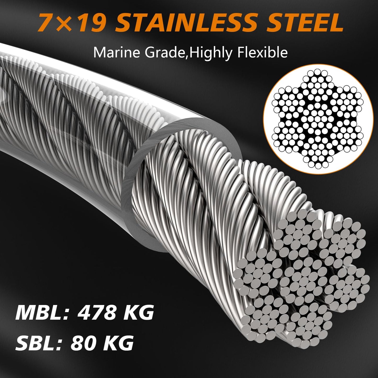 XiaZ Dog Tie Out Cable 20ft, Heavy Duty Dog Chains for Outside with Lockable Hook, Pet Runner Cable Leads for Yard, Dogs Line Tether for Small Medium Large Dogs Up to 250 LBS