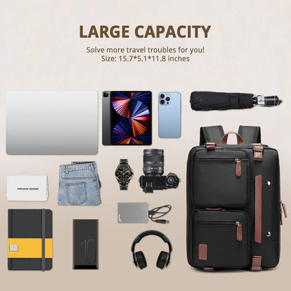 MOLNIA 3 in 1 Laptop Bag for Men, 17.3 Inch Work Bags for Men, Laptop Backpack, Briefcases, Messenger Bag, Computer Bags for Laptops for Men Women, Black