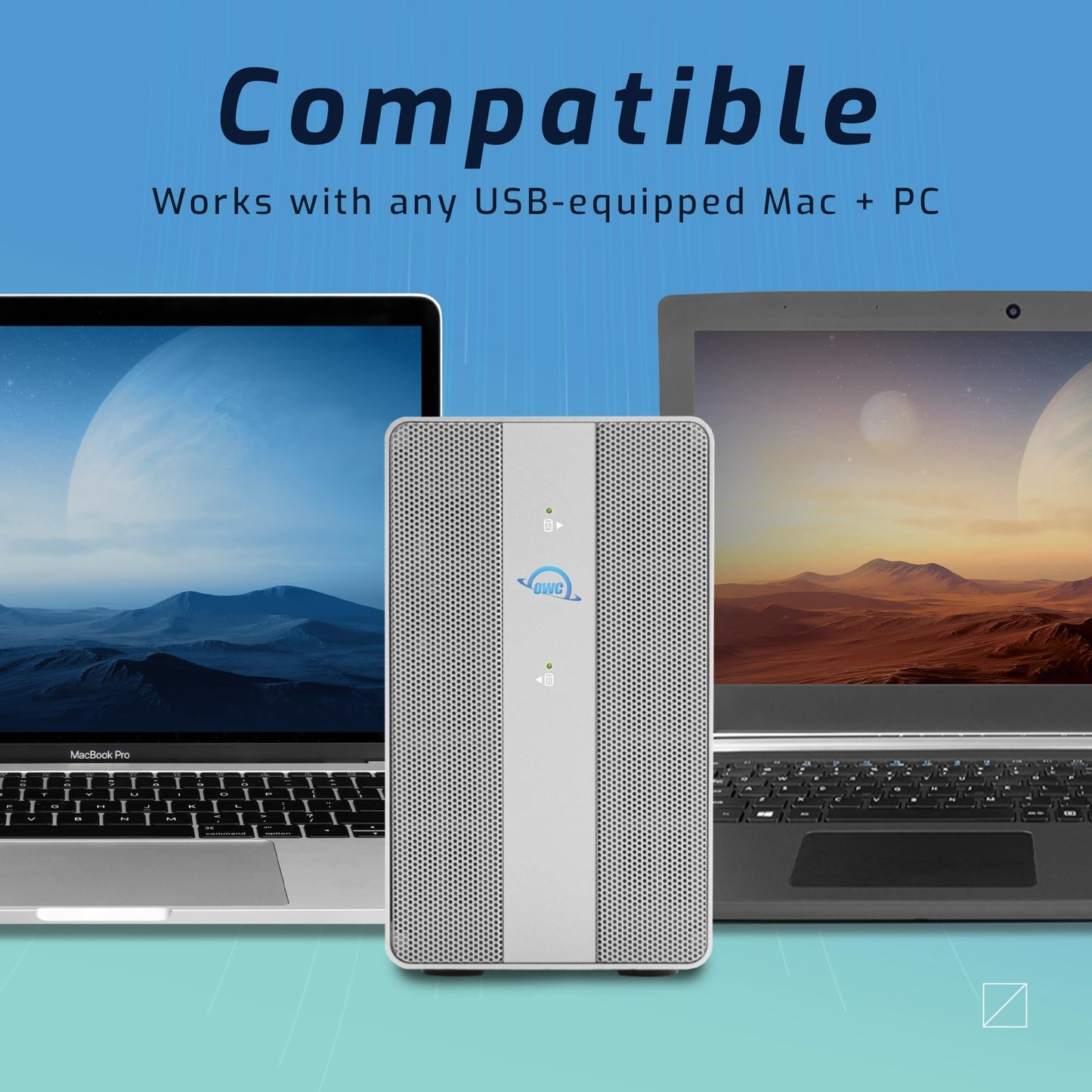 OWC 32 TB Mercury Elite Pro Dual USB-C/Thunderbolt 3 externes RAID-Speichergehäuse mit 3-Port-Hub für Mac und PC