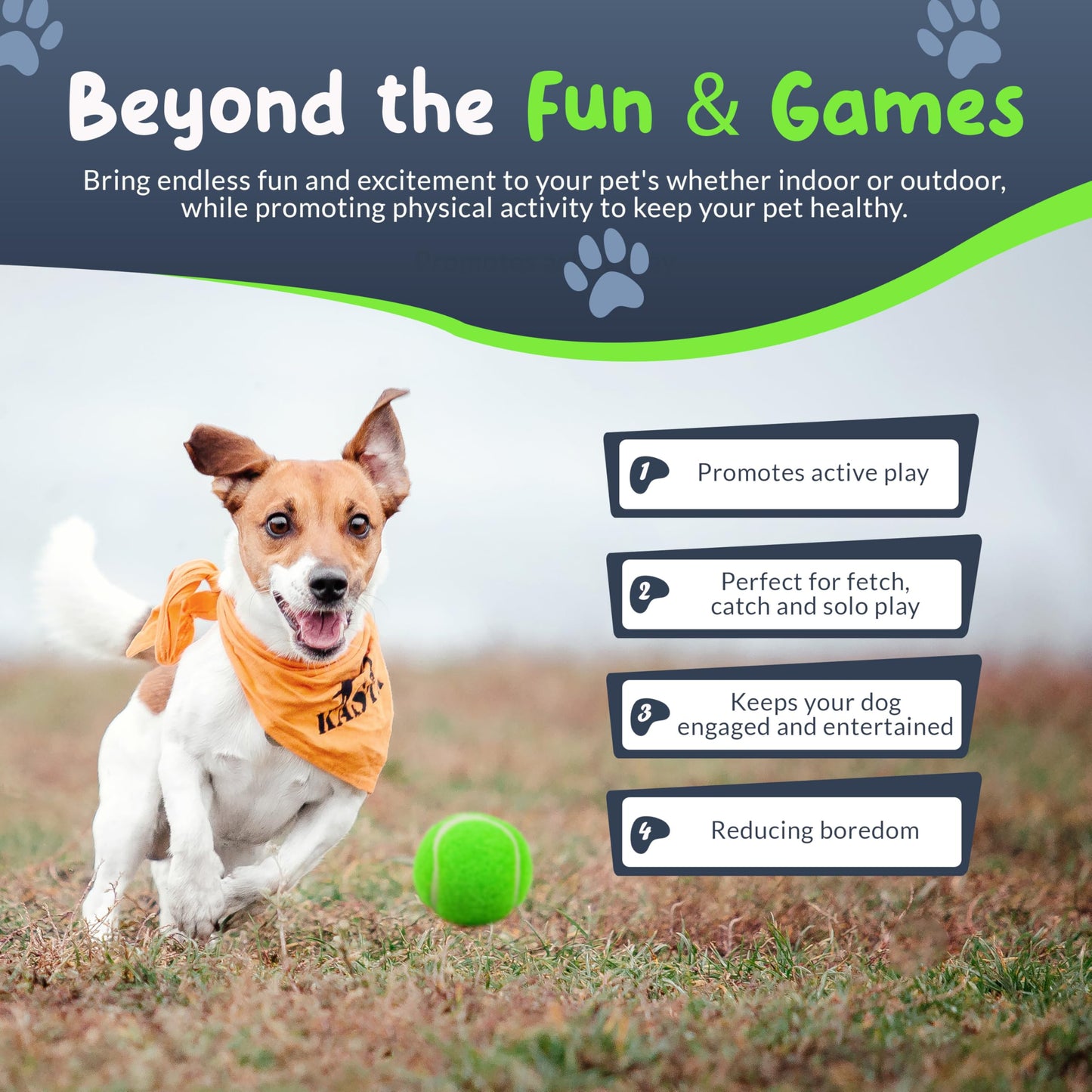 Squeaky Mini Tennis Balls for Small Dogs Puppy - 1.5 Inch - 6 Pack - Dog Toys for Small Dogs, Training Positive Reinforcement, Interactive Fetch Tiny Squeaker Balls for Ball Launcher