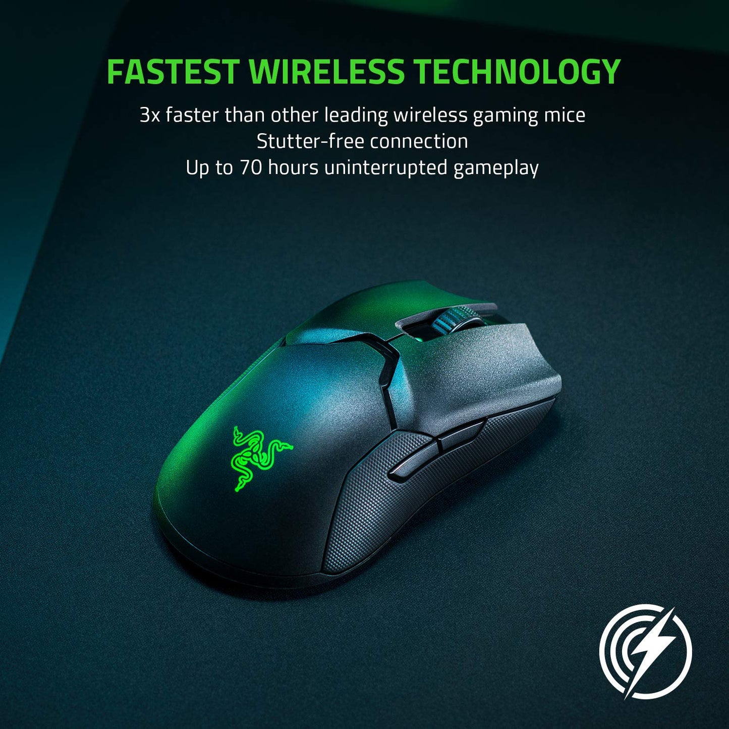 Razer Viper Ultimate – Leichtgewichtige kabellose Gaming-Maus &amp; RGB-Ladestation: Hyperspeed-Funktechnologie – Optischer Sensor mit 20.000 DPI – Nur 74 g leicht – 70 Stunden Akkulaufzeit – Quecksilberweiß 