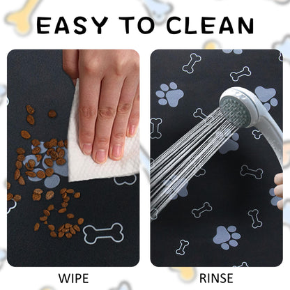 Pet Cat Dog Food Mat Non Slip Mat for Dog Water Bowl Mat Quick Dry Absorbent Cat Feeding Mat, 18.1 * 11.8 in, Dark Grey