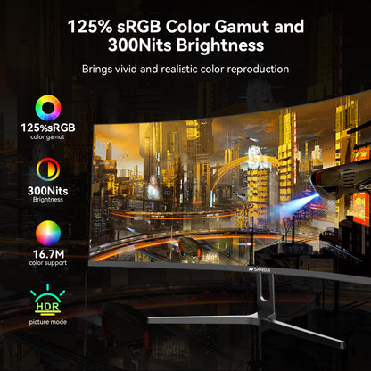 SANSUI 32 Zoll Curved 240Hz Gaming-Monitor mit hoher Bildwiederholfrequenz, FHD 1080P Gaming-PC-Monitor, HDMI DP1.4, Curved 1500R, 1Ms MPRT, HDR, Metallfuß, VESA-kompatibel (DP-Kabel inkl.)