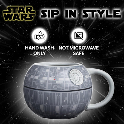 Silver Buffalo Star Wars Death Star 3D Sculpted Ceramic Coffee Mug for Cappuccino, Latte or Hot Tea, 20 ounce, Gray Multicolor SV9195