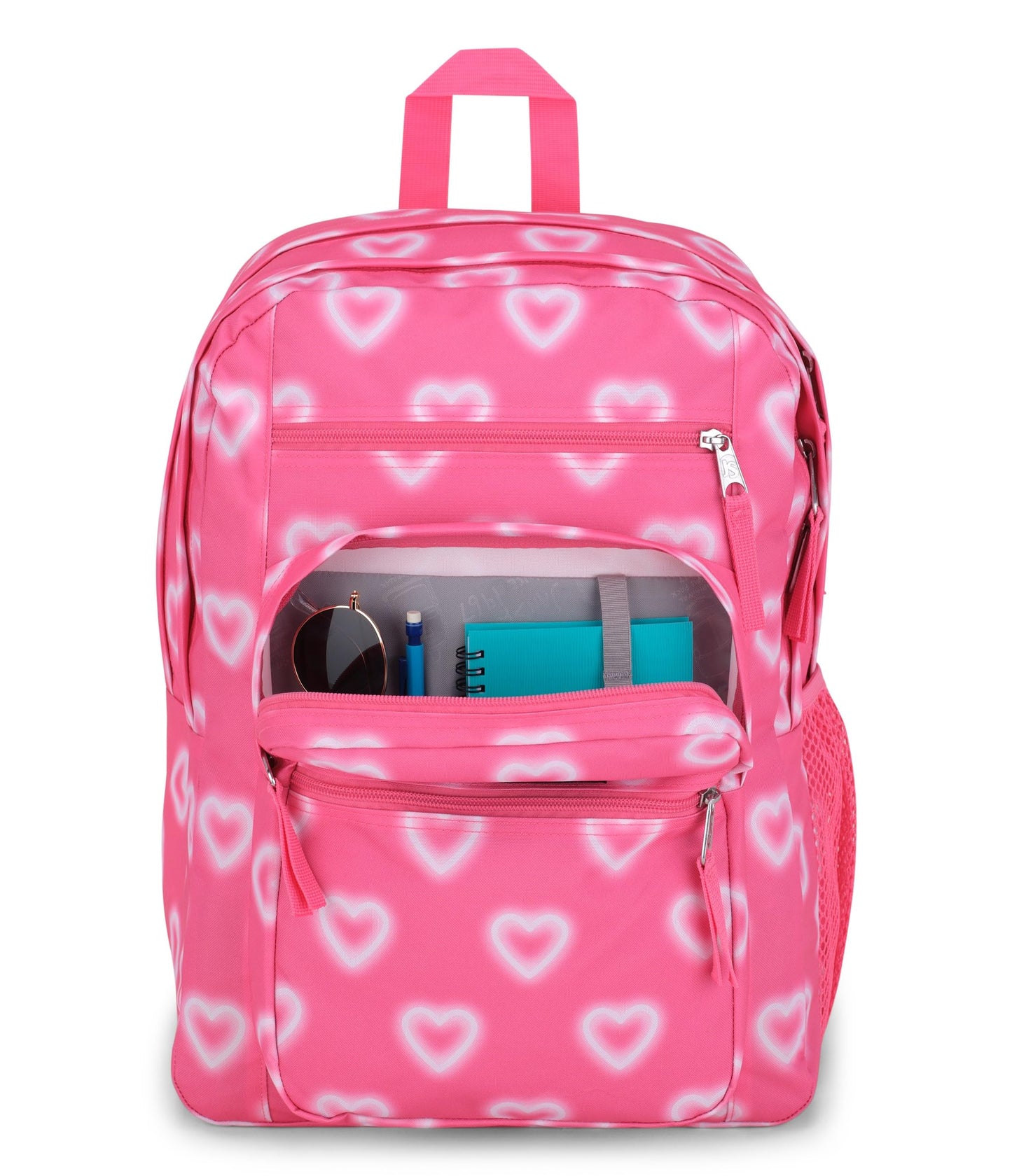 JanSport Laptop-Rucksack – Computertasche mit 2 Fächern, ergonomischen Schultergurten, 15-Zoll-Laptopfach, Tragegriff – Bücherrucksack – Erdbeer-Dusche 