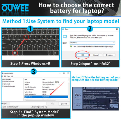 OUWEE 86Wh 69KF2 Ersatzakku für Dell G7 15 7500, G15 5510, 5511, 5515, 5520, 5521, XPS 15 9500, 9510, 9520, Precision 5550, 5560, 5570, Alienware M15 R3, R4, M17 R3, R4, Inspiron 7510, 7610, 7620, P87F, P91F