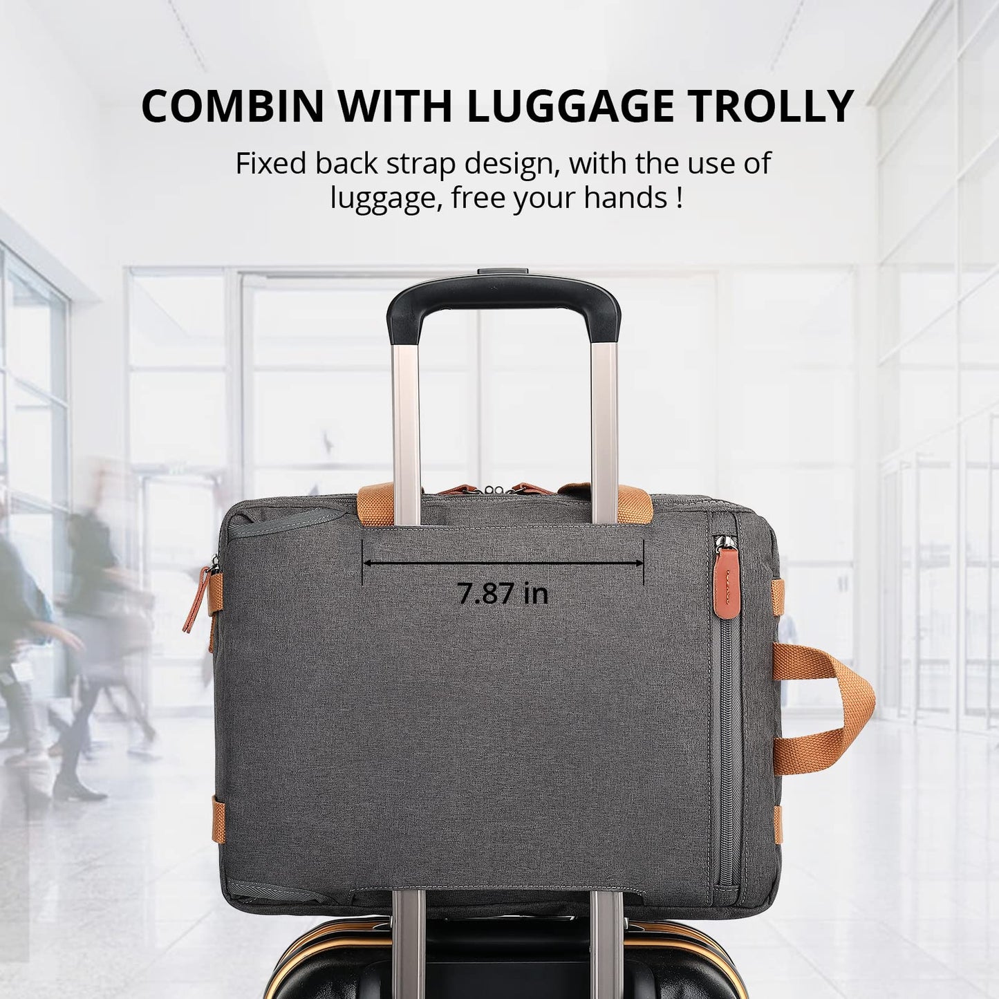 MOLNIA 3 in 1 Laptop Bag for Men, 17.3 Inch Work Bags for Men, Laptop Backpack, Briefcases, Messenger Bag, Computer Bags for Laptops for Men Women, Black