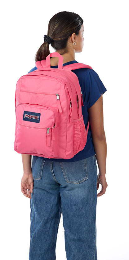 JanSport Laptop-Rucksack – Computertasche mit 2 Fächern, ergonomischen Schultergurten, 15-Zoll-Laptopfach, Tragegriff – Bücherrucksack – Erdbeer-Dusche 