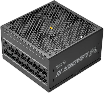 Super Flower Leadex III ATX 3.1 1000W, Cybenetics Platinum, 80+ Gold, 10 Years Warranty, ECO Semi-Fanless Mode, FDB Fan with Copper Shaft, Full Modular Power Supply, SF-1000F14GE, Black