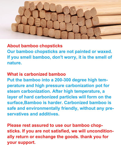 5 pairs of bamboo chopsticks can be reused, classic healthy high-quality natural bamboo chopsticks, can be washed in the dishwasher, 9.8 inches / 25 cm, (pattern: more than every year)