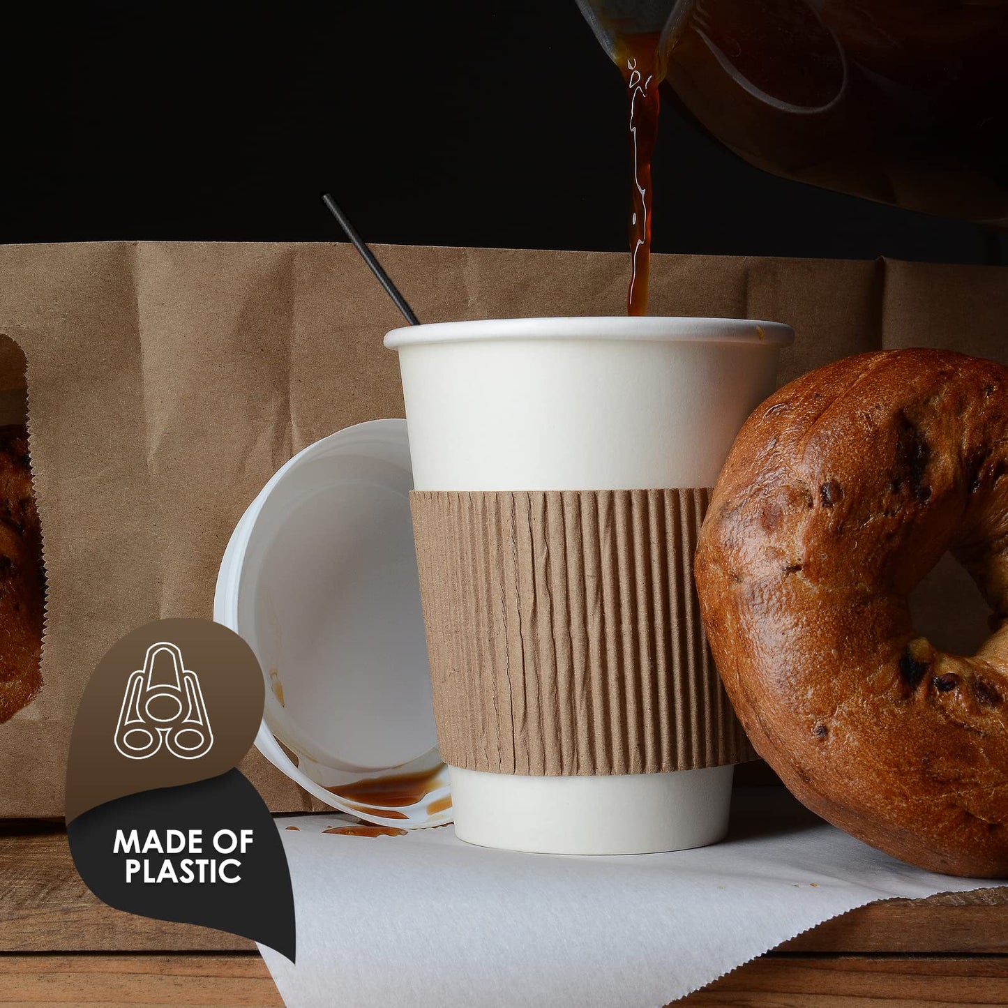 PAMI 1000 Rote Rührstäbchen 5 Zoll Einweg-Kaffeerührstäbchen aus Kunststoff für Cocktails, heiße und kalte Getränke (Schwarz, Einheitsgröße)