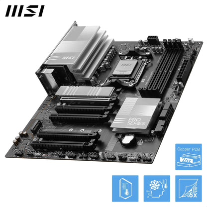 MSI PRO B840-P WiFi Motherboard, ATX - Supports AMD Ryzen 9000/8000 / 7000 Processors, AM5 - DDR5 Memory Boost (8000+ MT/s OC), PCIe 4.0 x16, M.2 Gen4, Wi-Fi 7, 2.5G LAN