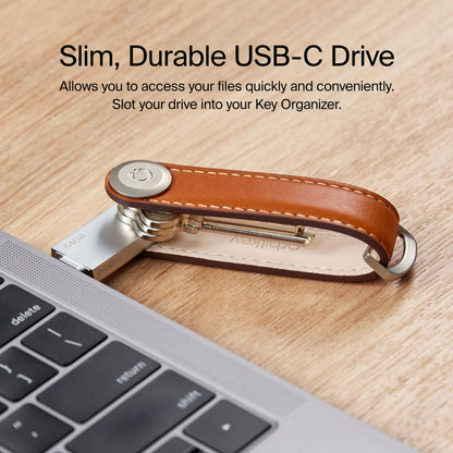 Orbitkey USB-C | Thumb Drive with Fast Transfer Chip | Slim Profile Compatible with Orbitkey Key Organizer & Key Ring