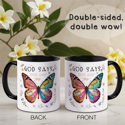 Spwasplo Christian Gifts for Women - Birthday Christian Mug 11oz with Butterfly - Inspirational Religious Catholic Gift for Sister, Friend, Daughter, Mom - Baptism Confirmation Gifts for Girls