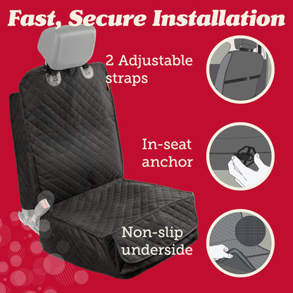 Lusso Gear Dog Car Seat Cover - Waterproof Non-Slip Car Back Seat Protector - Rear Car Seat Cover for Dogs - Universal Fit for Sedans Trucks SUVs - Scratchproof Backseat Car Cover - Machine Washable