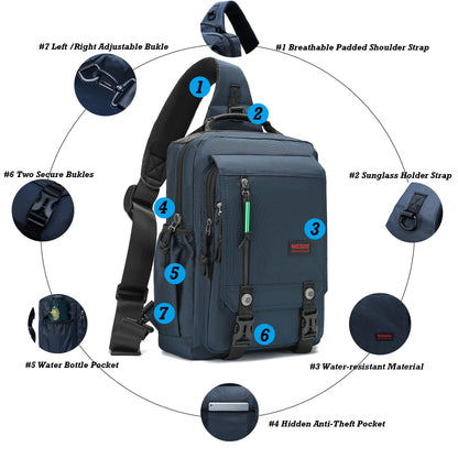 NICGID Sling Bags Brust-Schulter-Rucksäcke, 14,1'' Laptop-Rucksack, Umhängetasche, Messenger Bag, Reise- und Outdoor-Tasche, Herren- und Damen-Rucksack