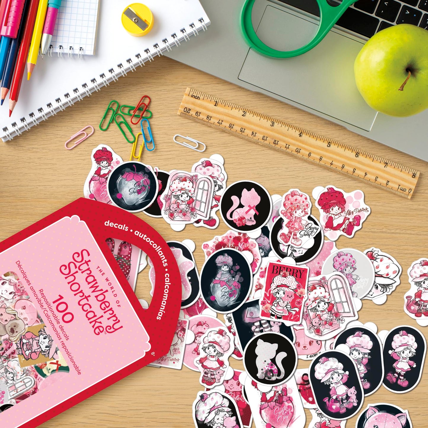 Erdbeerkuchen-Aufkleber-Sortiment