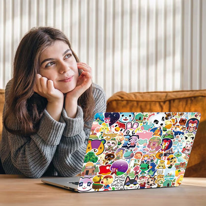 Pounchi Cartoon Animal Game Stickers (200 Pcs) Cute Cartoon PVC Sticker Merchandise Gifts for Party Supplies Decorations Laptop Water Bottle for Teens Kids