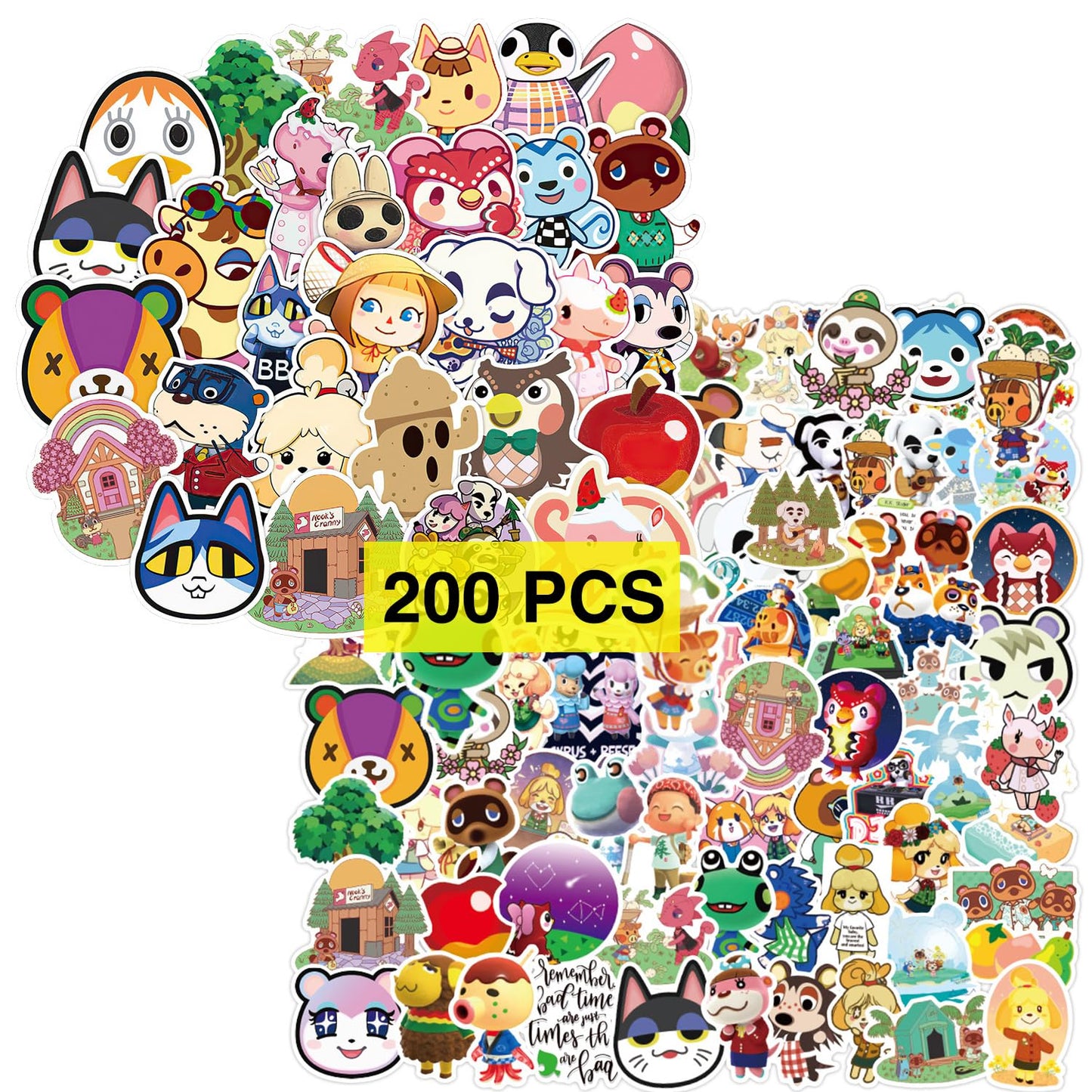 Pounchi Cartoon Animal Game Stickers (200 Pcs) Cute Cartoon PVC Sticker Merchandise Gifts for Party Supplies Decorations Laptop Water Bottle for Teens Kids