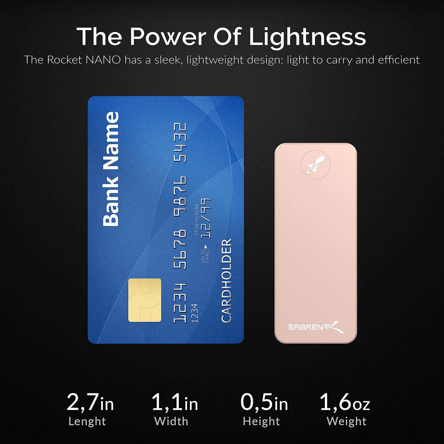 SABRENT 1TB Rocket Nano External Aluminum SSD Up to 1000MB/s (Pink) (SB-1TB-NANO-PNK)