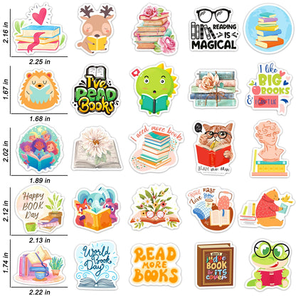 STKJoviale 200 PCS Book Stickers for Kids, Reading Stickers for Students Bookish Stickers for Laptop Water Bottles Book Accessories Vinyl Stickers for Book Lovers Gifts