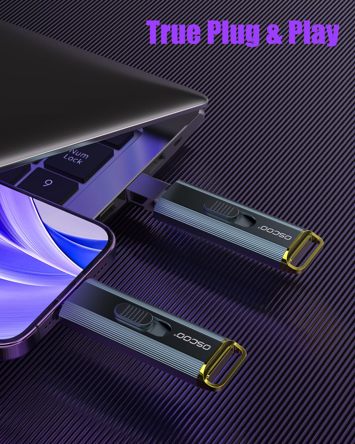 OSCOO 1TB Portable SSD, Up to 2100MB/s, Supports Apple 4K 60fps ProRes, External Hard Drive USB 3.2 with USB-C & A for iPhone 15/16/17, Android, Mac & PC, Ideal for Photographers & Content Creators