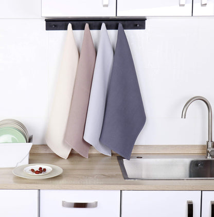 PY HOME &amp; SPORTS Geschirrtuch-Set, 100 % Baumwolle, Waffelpiqué, 4-teilig, super saugfähige Küchenhandtücher zum Trocknen und Reinigen (43 x 63,5 cm, 4er-Set)