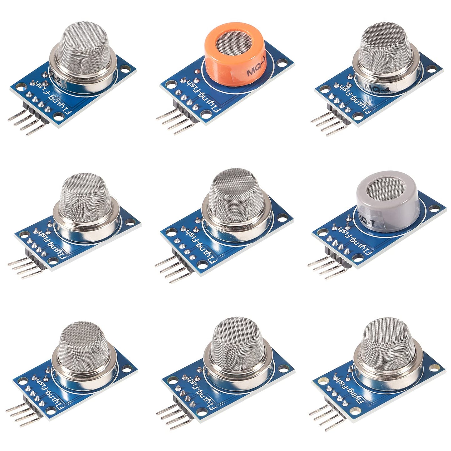 9pcs/Lot Gas Detection Sensor Module MQ-2 MQ-3 MQ-4 MQ-5 MQ-6 MQ-7 MQ-8 MQ-9 MQ-135 Sensor Module Gas Sensor Starter Kit for Arduino Raspberry Pi (9PCS/Lot)