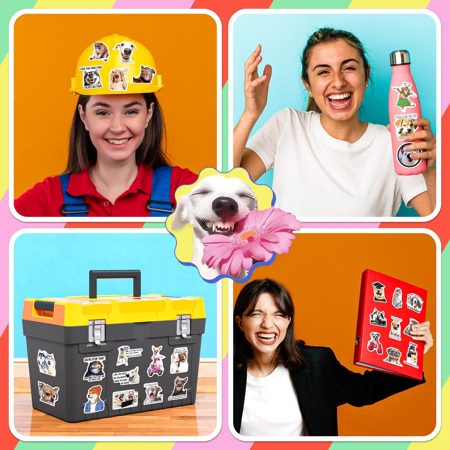 SigyoJeom 200PCS Funny Dog Meme Stickers for Laptop, Puppy Funny Stickers for Adults Teenagers Dogs Sticker Pack Water Bottles Phone Case Meme Pets Dogs Party Decal for Dog Lovers