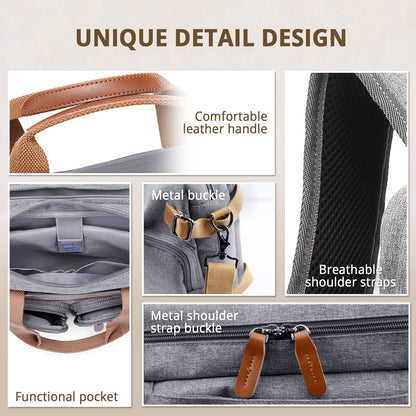 MOLNIA 3 in 1 Laptop Bag for Men, 17.3 Inch Work Bags for Men, Laptop Backpack, Briefcases, Messenger Bag, Computer Bags for Laptops for Men Women, Black