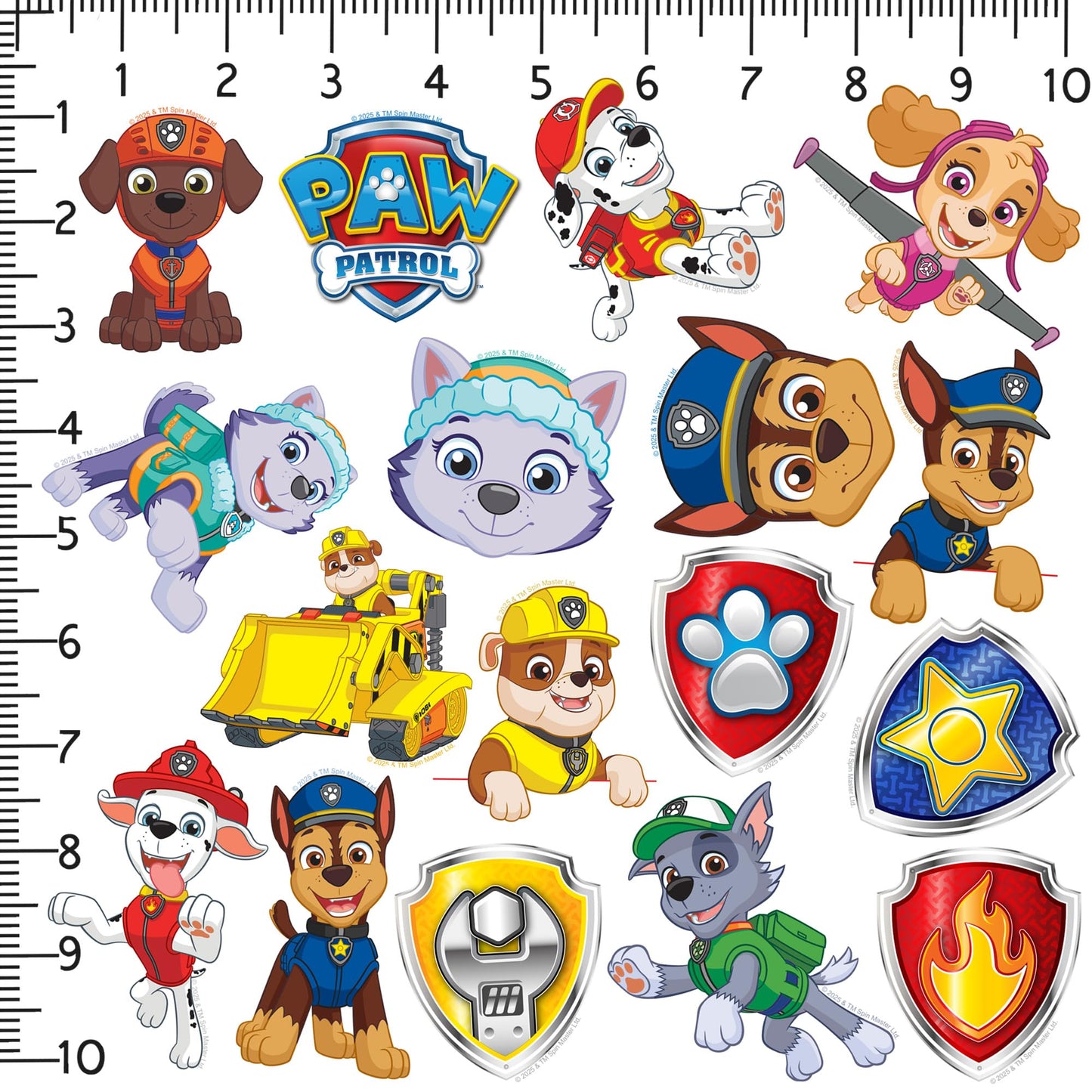 Paw Patrol Vinyl-Aufkleber-Set (50 Stück, groß, Deluxe) – für Laptop, Wasserflasche, Scrapbooking, Tablet, Skateboard, drinnen und draußen