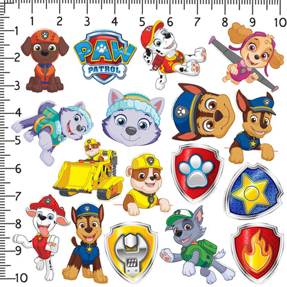 Paw Patrol Vinyl-Aufkleber-Set (50 Stück, groß, Deluxe) – für Laptop, Wasserflasche, Scrapbooking, Tablet, Skateboard, drinnen und draußen