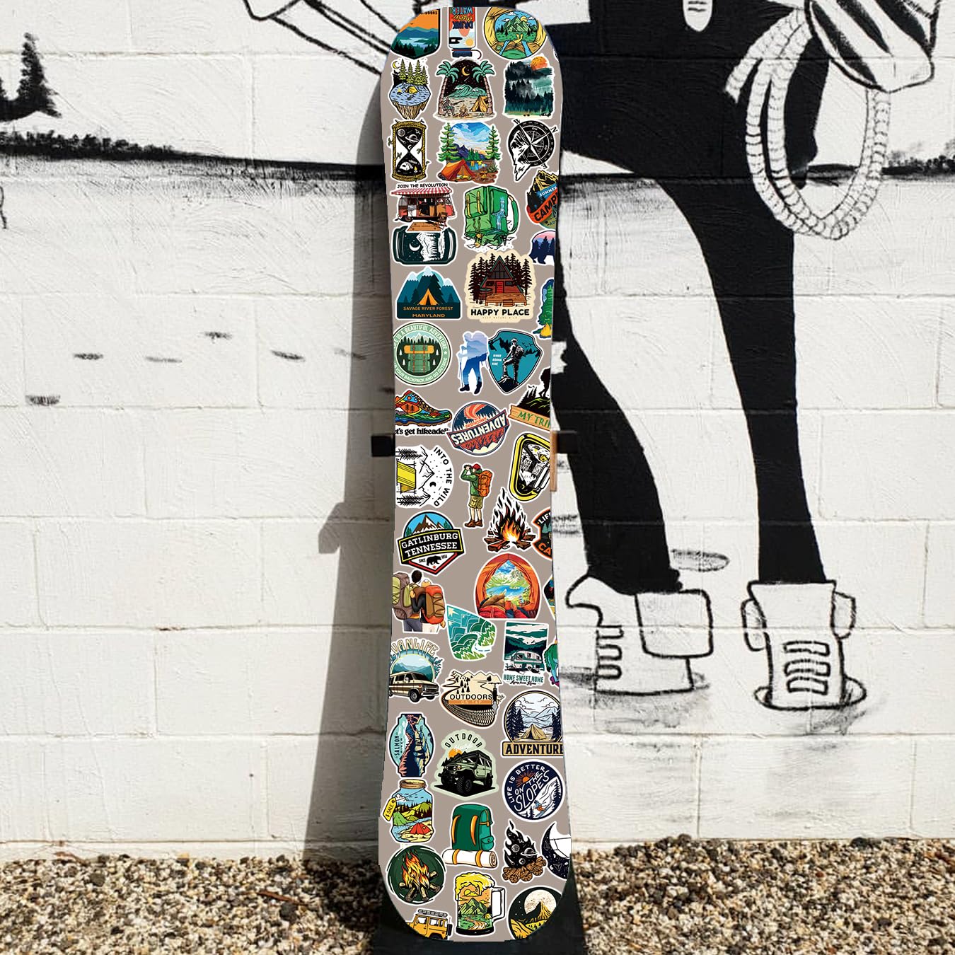 SEEYEON 200Pcs Outdoor Stickers for Kids Adults, Waterproof Camping Hiking for Water Bottle Laptop Scrapbook Luggage, Cute Adventure for Boys Girls