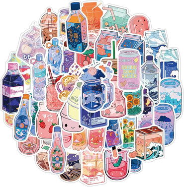 Tuqiso Wasserflaschenaufkleber, 200 Stück, wasserfest, niedlich, ästhetisch, Vinyl, Vsco-Stil, für Laptop, Gepäck, Skateboard, Computer, für Teenager, Mädchen und Kinder 