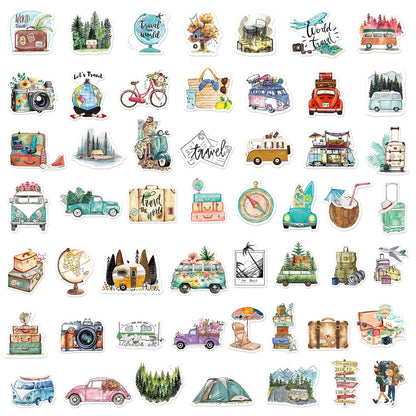 SEEYEON 200Pcs Outdoor Stickers for Kids Adults, Waterproof Camping Hiking for Water Bottle Laptop Scrapbook Luggage, Cute Adventure for Boys Girls