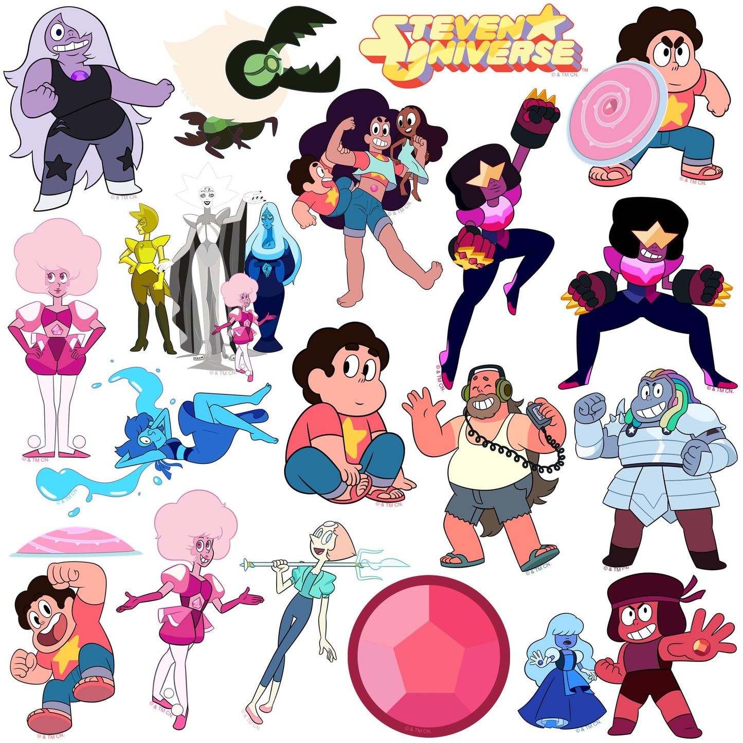 Steven Universe 50ct Vinyl Large Deluxe Stickers Variety Pack - Laptop, Water Bottle, Scrapbooking, Tablet, Skateboard, Indoor/Outdoor
